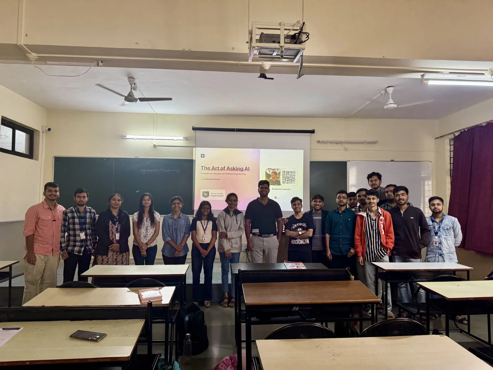 Website Vikreta team and students at a prompt engineering workshop